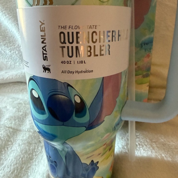 New Stanley 40oz Stitch Blue and Gold in the Morning Quencher Tumbler - Picture 2 of 8